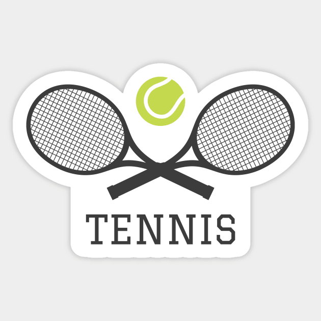 Tennis rackets and ball Sticker by Mhea